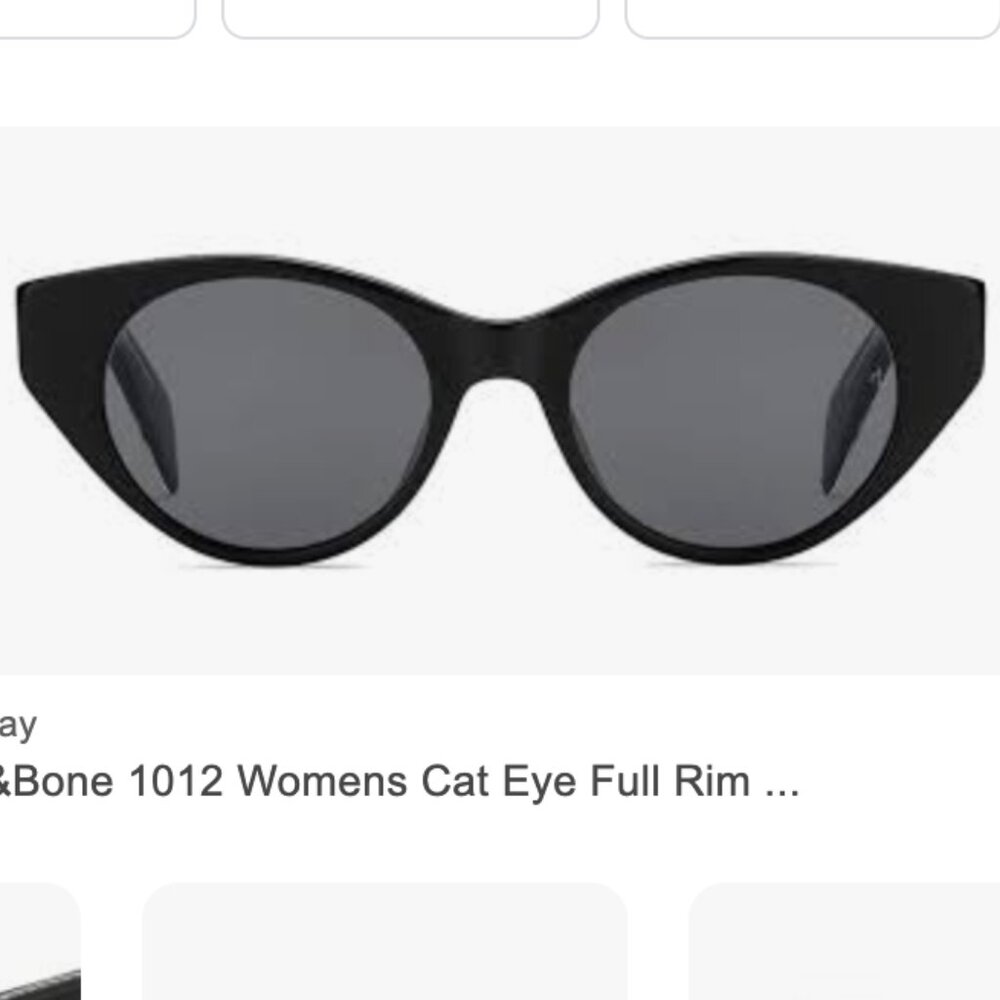 Rag&Bone 1012 Womens Cat Eye Full Rim Designer Sunglasses Gloss Black/Grey 49 mm